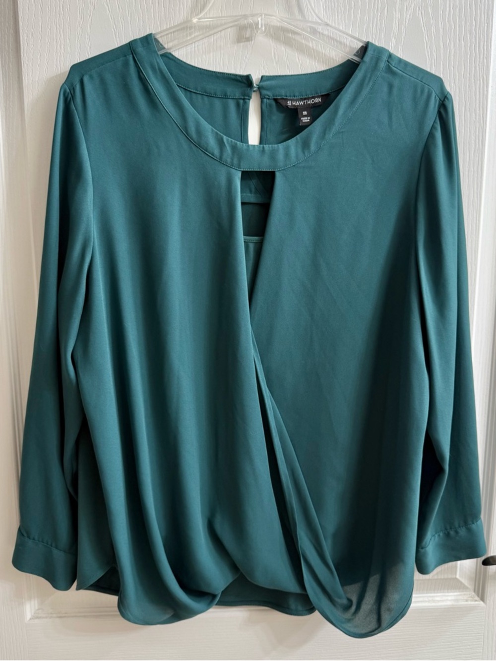 41 Hawthorn Teal Draped Wrap Blouse